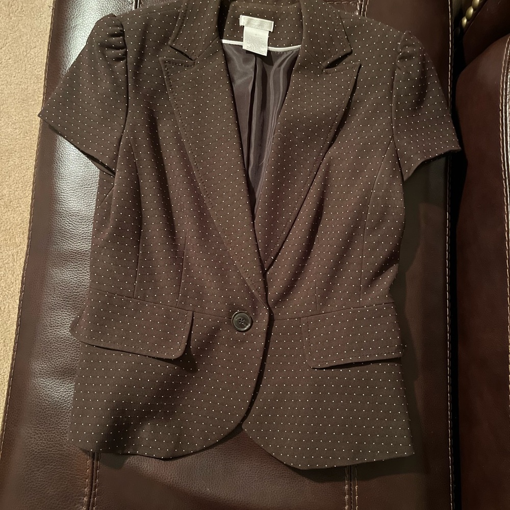 Worthington Dark Brown Polka Dot Blazer
